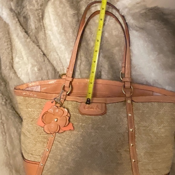 Coach Straw Tote with Distressed Embossed Details - Picture 6 of 16
